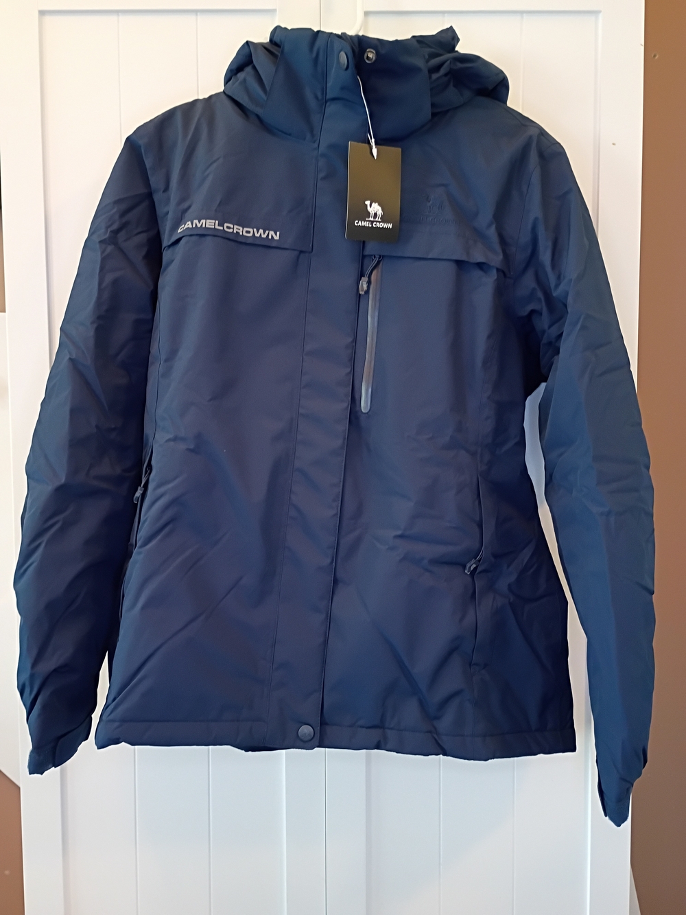 Camel Crown Navy Hooded Jacket